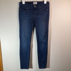 Paige Verdugo Ankle Jeans Womens 28 (29x28”) Blue Low Rise Dark Wash Denim READ